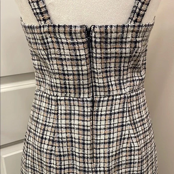 Abercrombie & Fitch Tweed plaid Navy and White Mini Dress - Picture 6 of 14